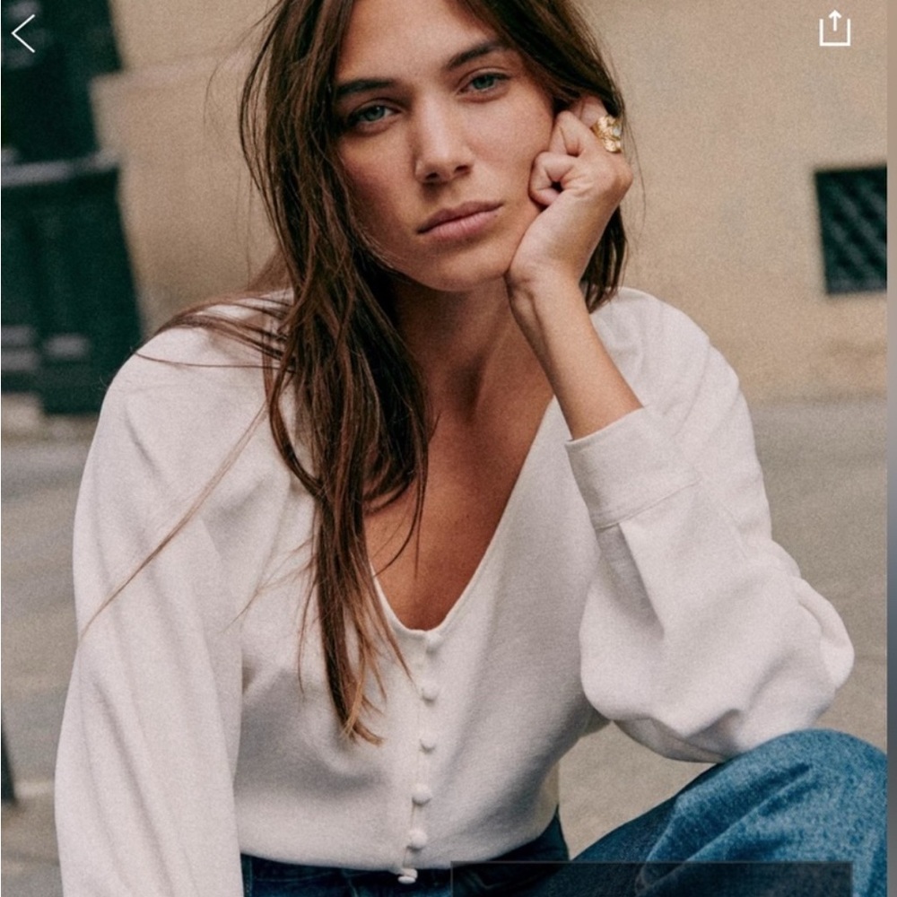 Sezane Erica Shirt Ecru - Size 38